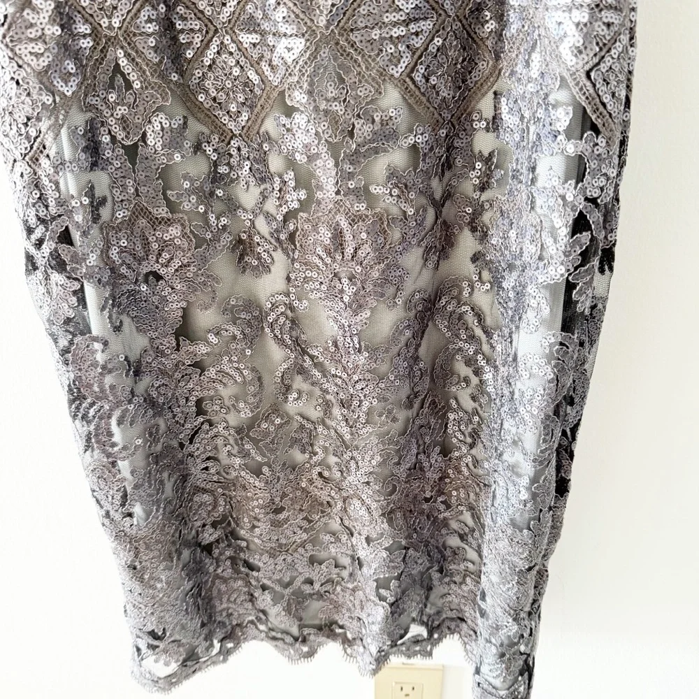 Tadashi Shoji Bera Sequin Embroidered Dress Size 10 - Picture 5 of 12